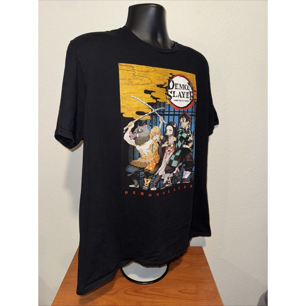 Demon Slayer T-Shirt 2XL Black Anime Kimetsu No Yaiba Graphic Tee Aniplex Men's - Picture 11 of 14